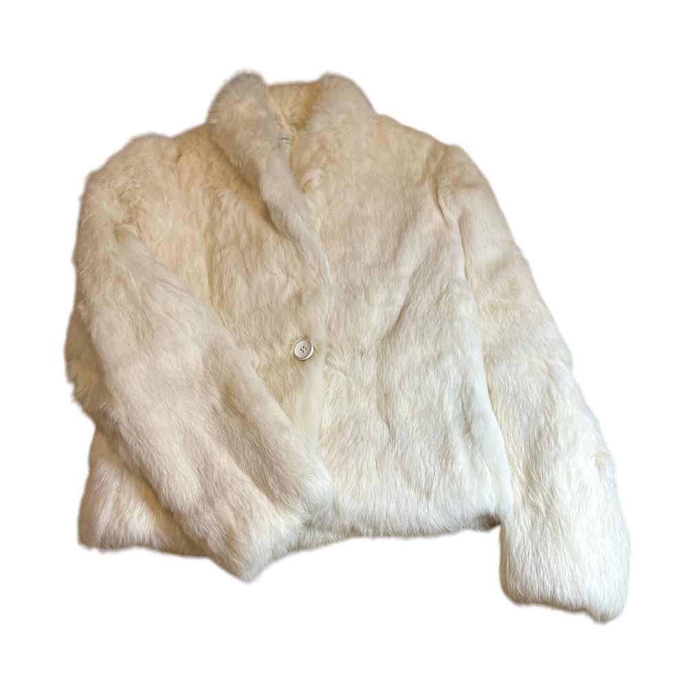 Cream rabbit fur coat